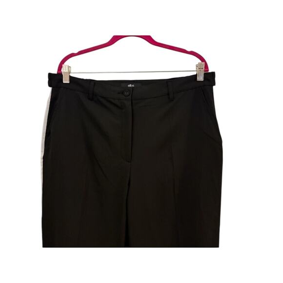 Ellos Black Casual Pants18 White Side Stripe Wide Leg Office Contemporary - Picture 7 of 10